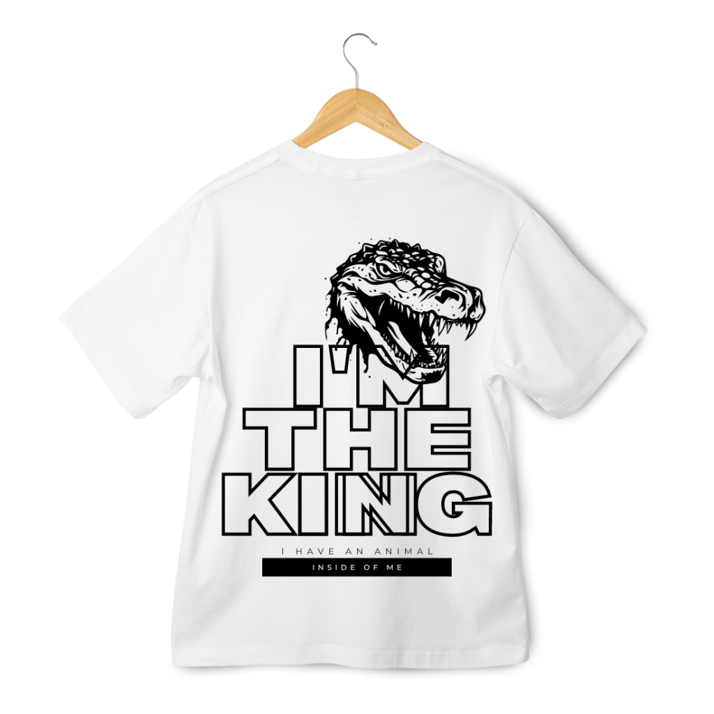 Camiseta-Croco-Collection-King-Blanca-Negra